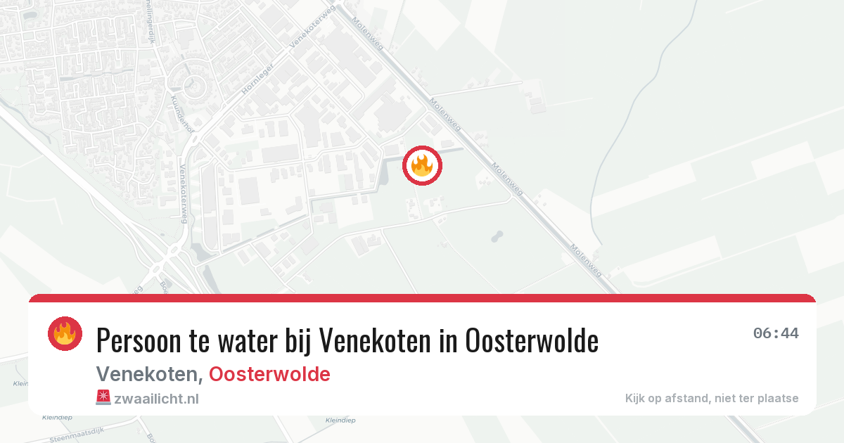 Persoon te water bij Venekoten in Oosterwolde — 10 apr 2026