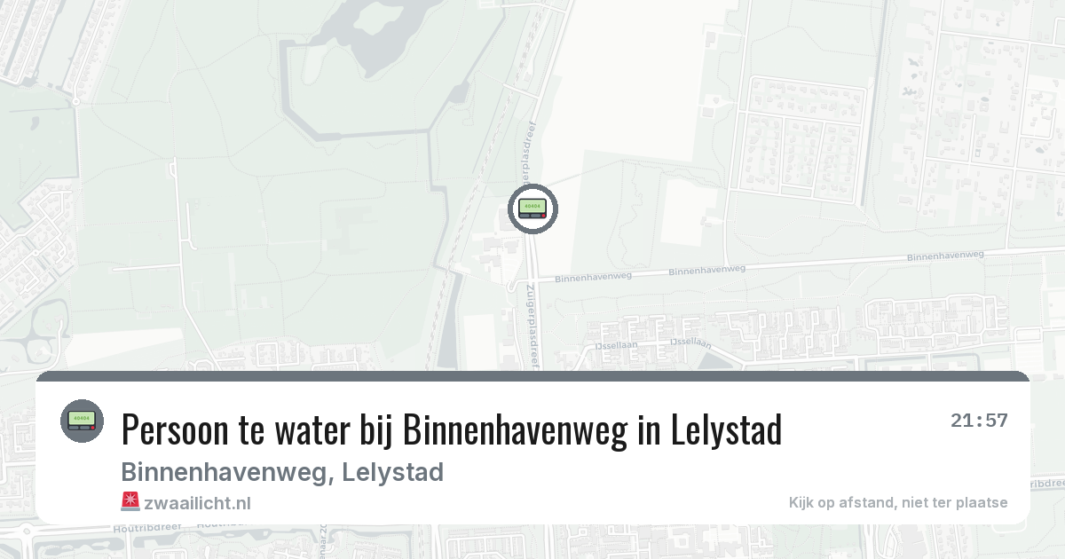 Persoon te water bij Binnenhavenweg in Lelystad — 26 feb 2026
