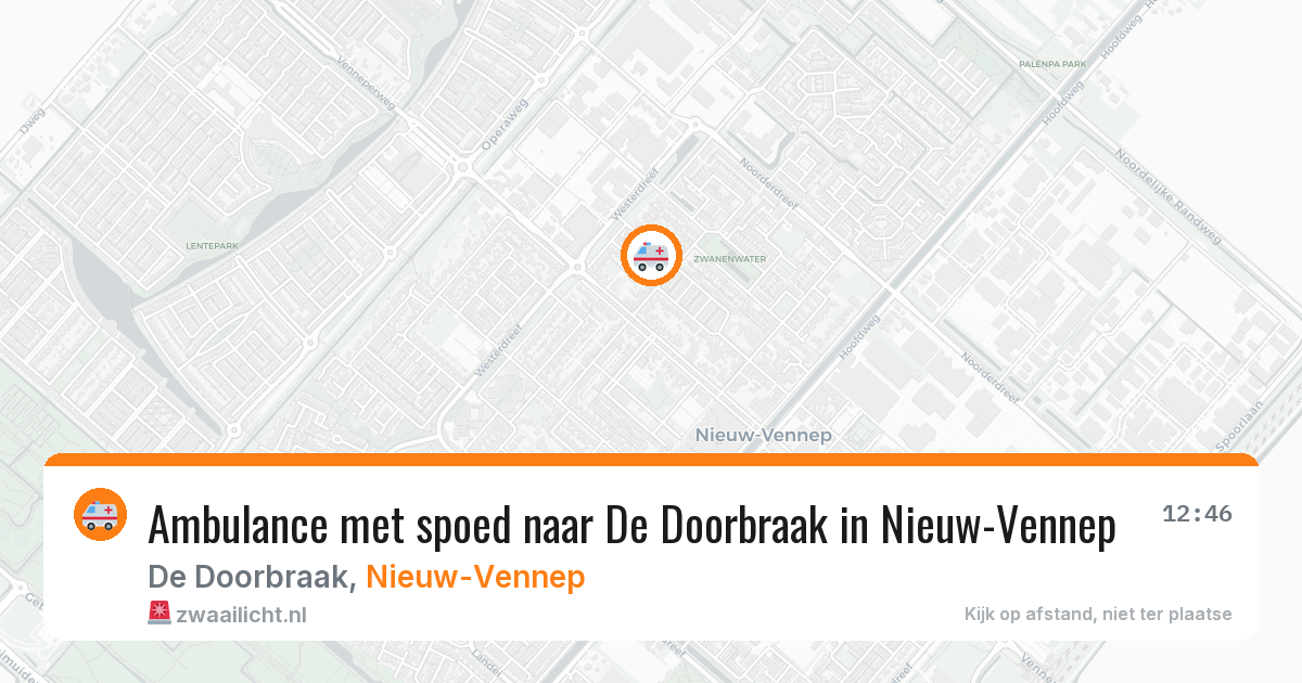 Ambulance met spoed naar De Doorbraak in Nieuw-Vennep — 19 jan 2026