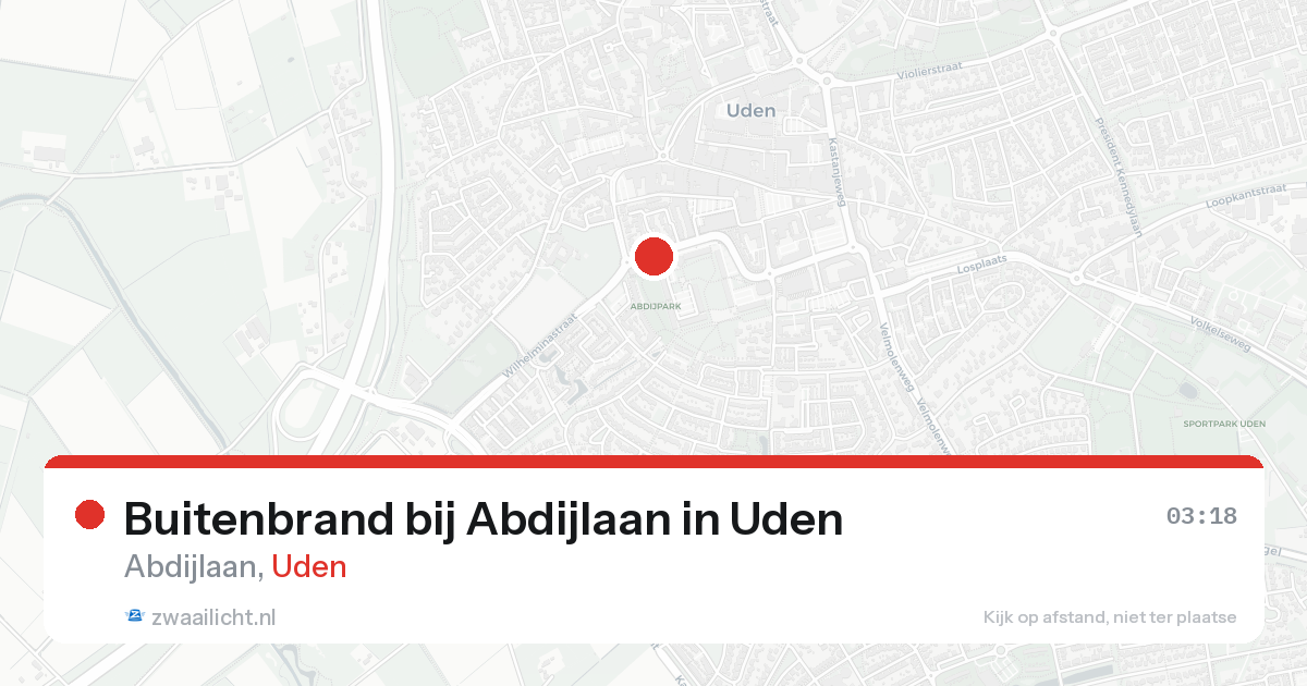 Buitenbrand bij Abdijlaan in Uden — 25 aug 2026