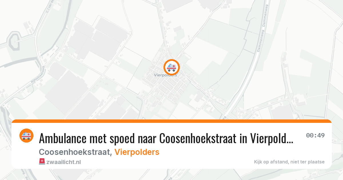 Ambulance met spoed naar Coosenhoekstraat in Vierpolders — 4 aug 2026