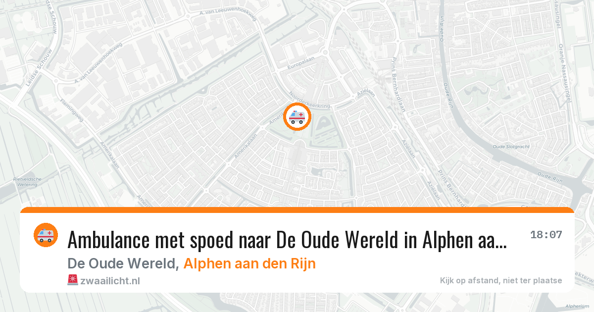 Ambulance met spoed naar De Oude Wereld in Alphen aan den Rijn — 2 jul 2026