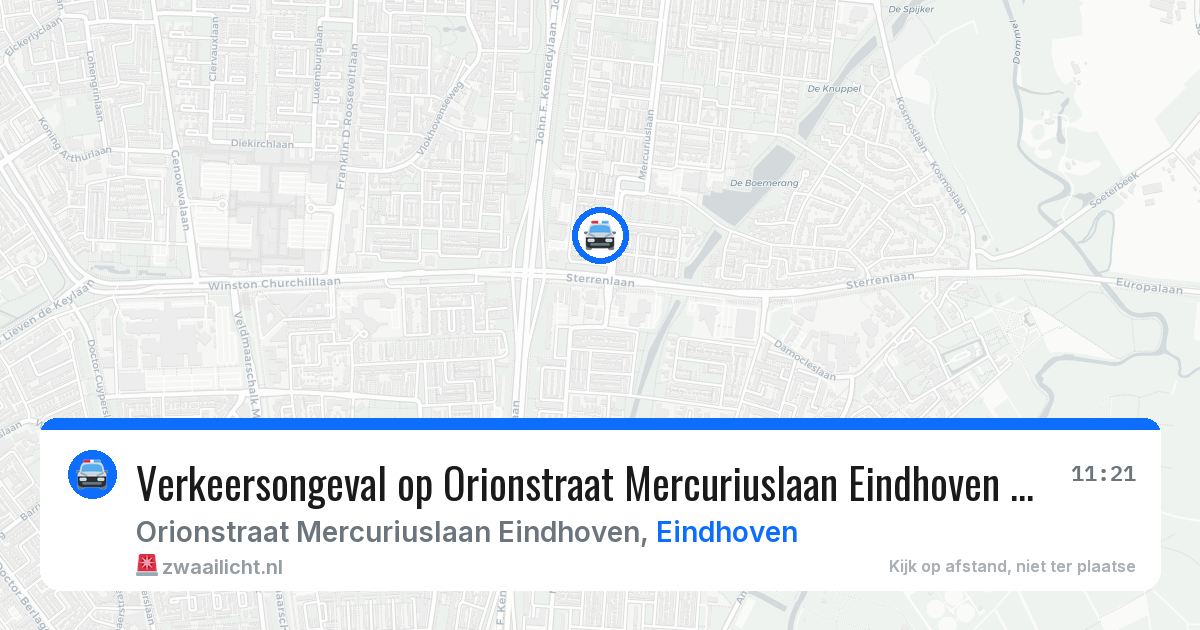 Verkeersongeval op Orionstraat Mercuriuslaan Eindhoven in Eindhoven — 27 jun 2026