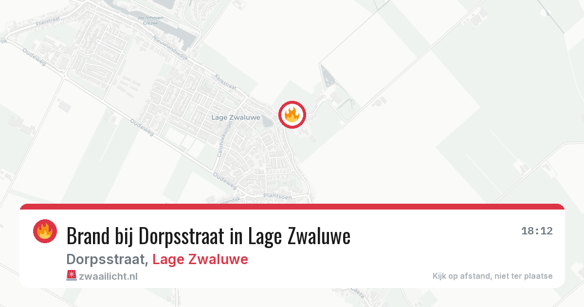 Brand bij Dorpsstraat in Lage Zwaluwe — 7 jul 2026