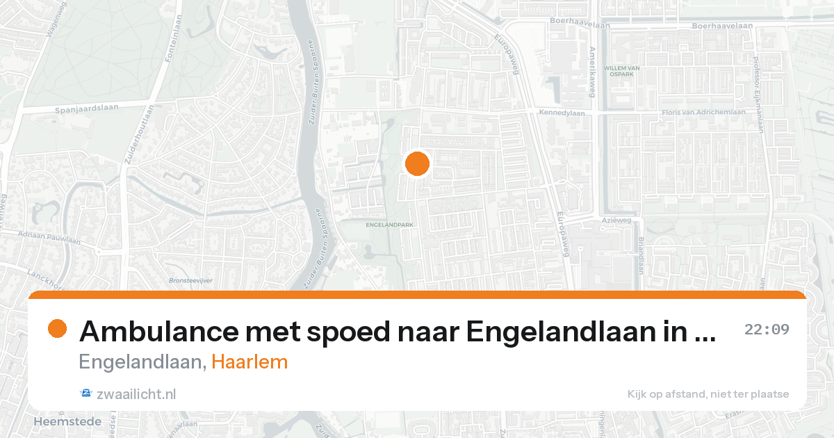 Ambulance met spoed naar Engelandlaan in Haarlem — 18 aug 2026