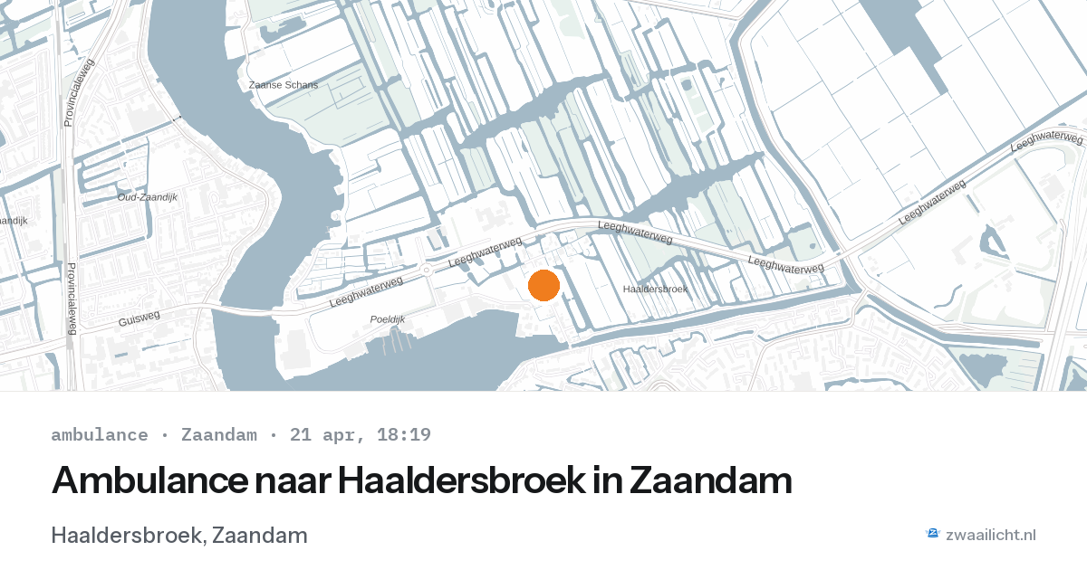 Ambulance naar Haaldersbroek in Zaandam — 21 apr 2026