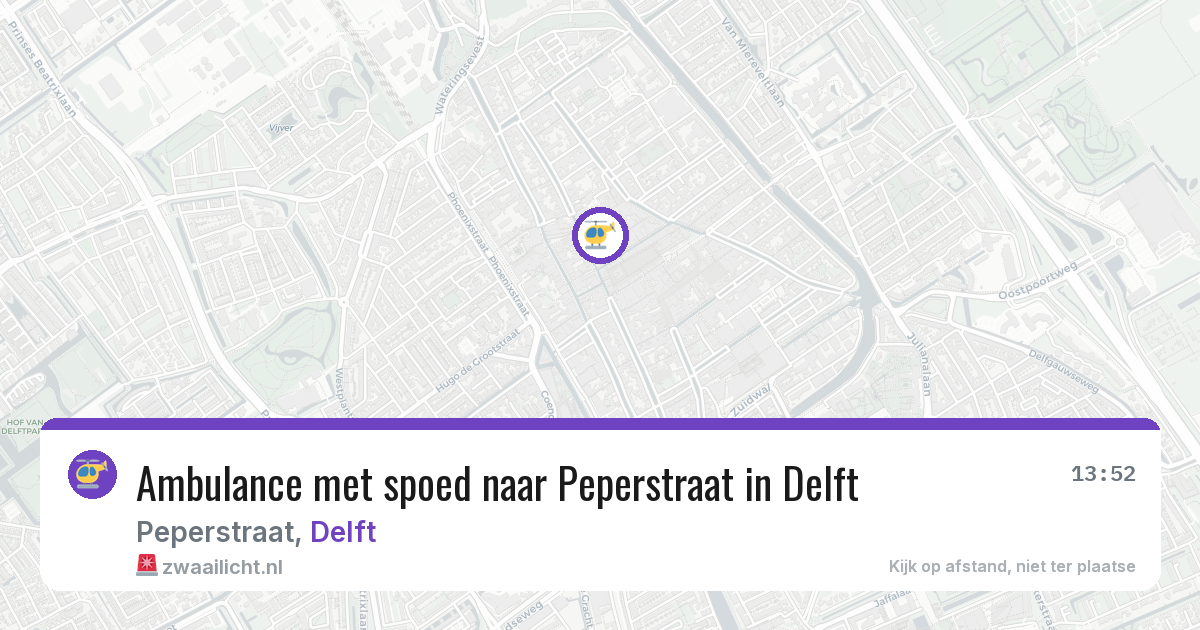 Ambulance met spoed naar Peperstraat in Delft — 25 feb 2026