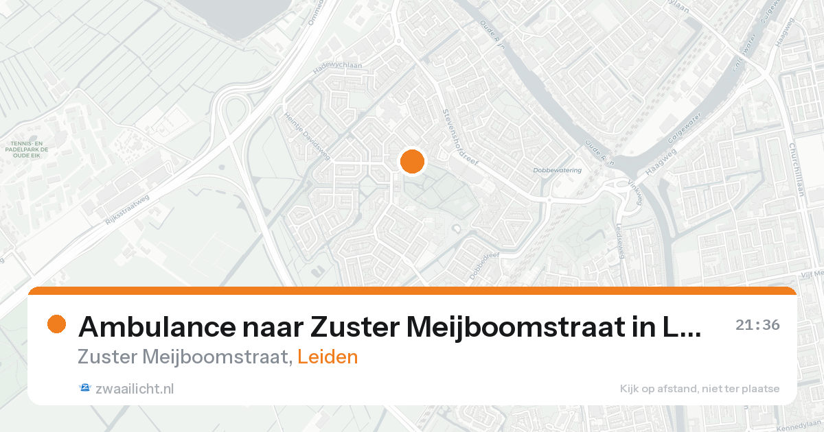 Ambulance naar Zuster Meijboomstraat in Leiden — 15 aug 2026
