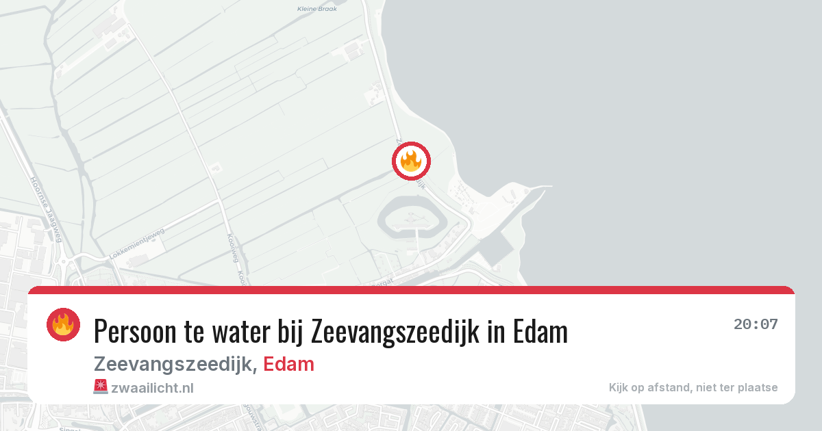 Persoon te water bij Zeevangszeedijk in Edam — 8 aug 2026
