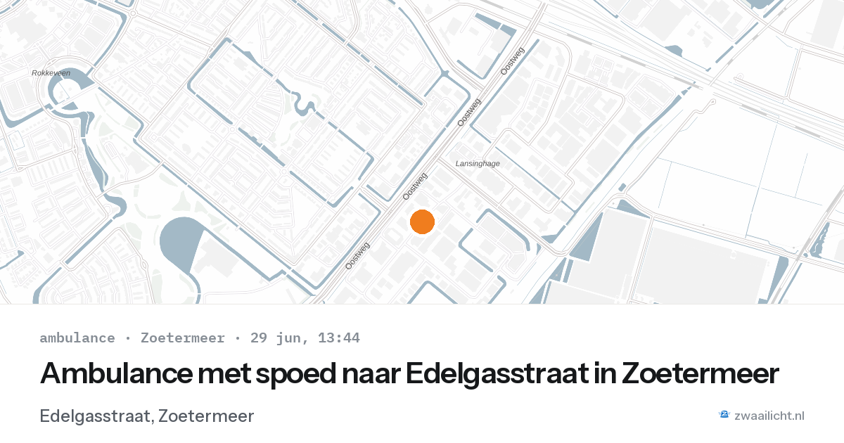 Ambulance met spoed naar Edelgasstraat in Zoetermeer — 29 jun 2026