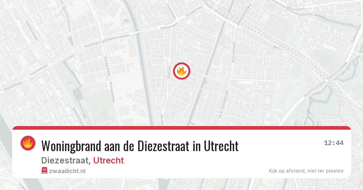 Woningbrand aan de Diezestraat in Utrecht — 23 jul 2026