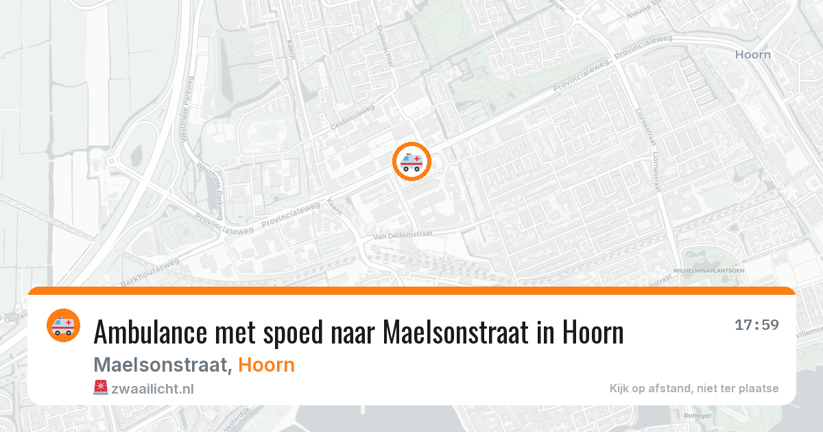 Ambulance met spoed naar Maelsonstraat in Hoorn — 17 feb 2026