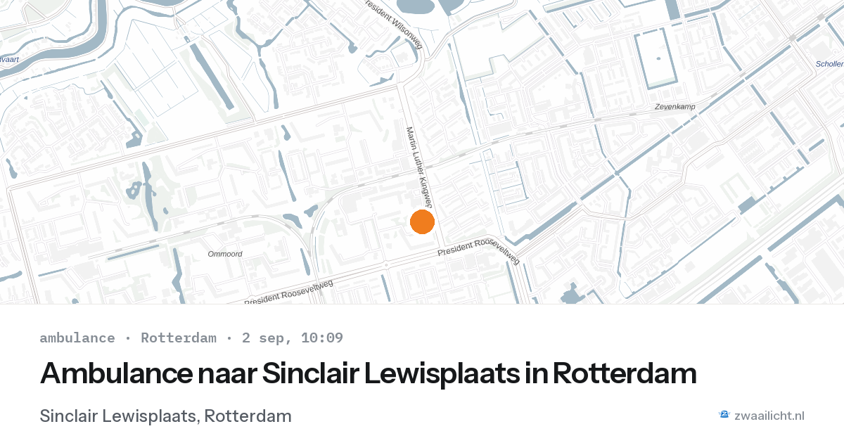 Ambulance naar Sinclair Lewisplaats in Rotterdam — 2 sep 2026