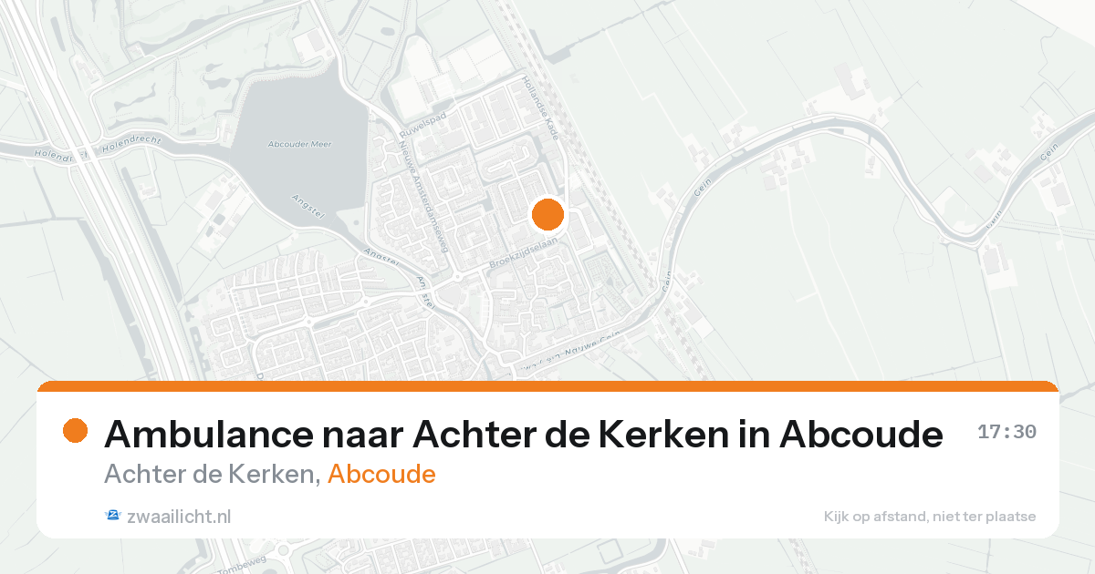 Ambulance naar Achter de Kerken in Abcoude — 20 aug 2026