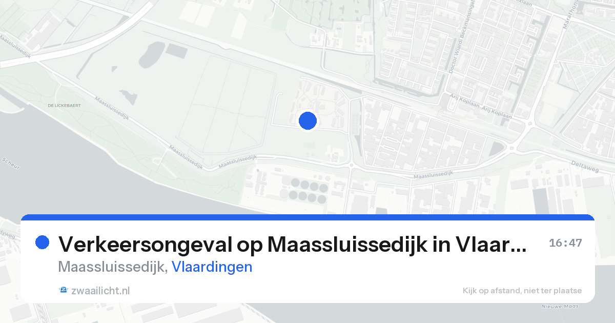 Verkeersongeval op Maassluissedijk in Vlaardingen — 21 aug 2026