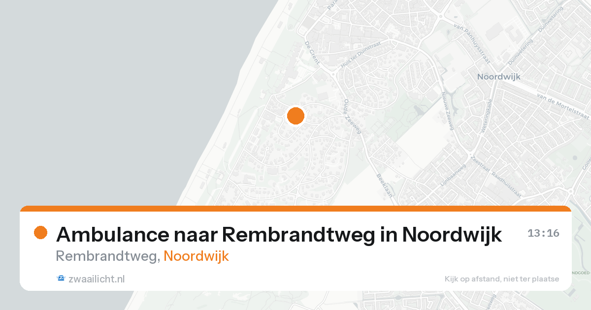 Ambulance naar Rembrandtweg in Noordwijk — 17 mei 2026