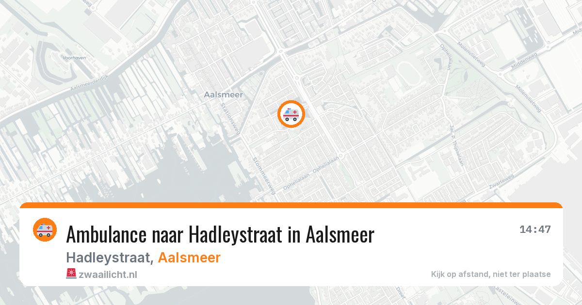 Ambulance naar Hadleystraat in Aalsmeer — 5 aug 2026