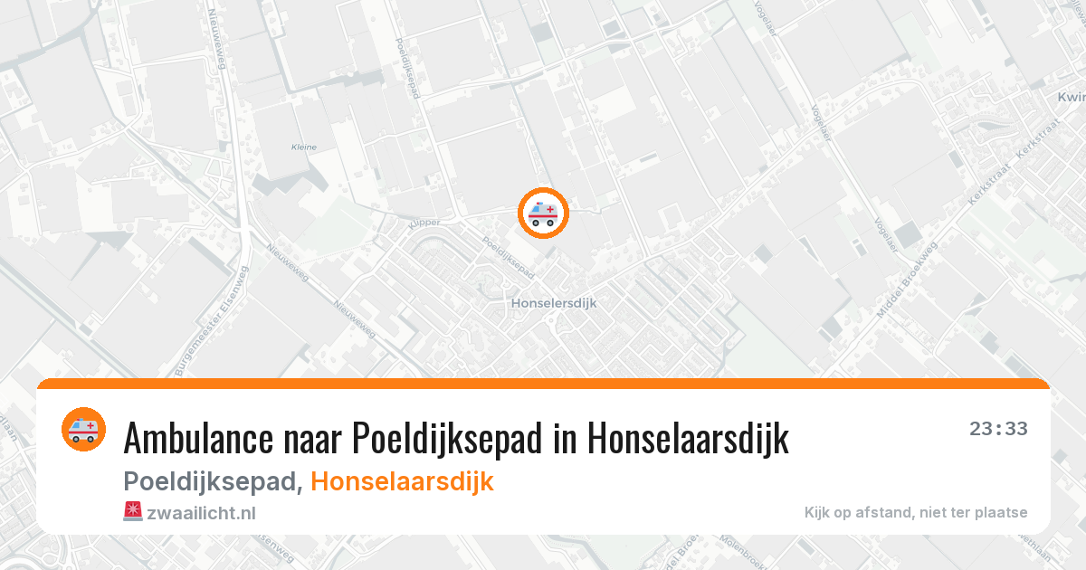 Ambulance naar Poeldijksepad in Honselaarsdijk — 8 aug 2026