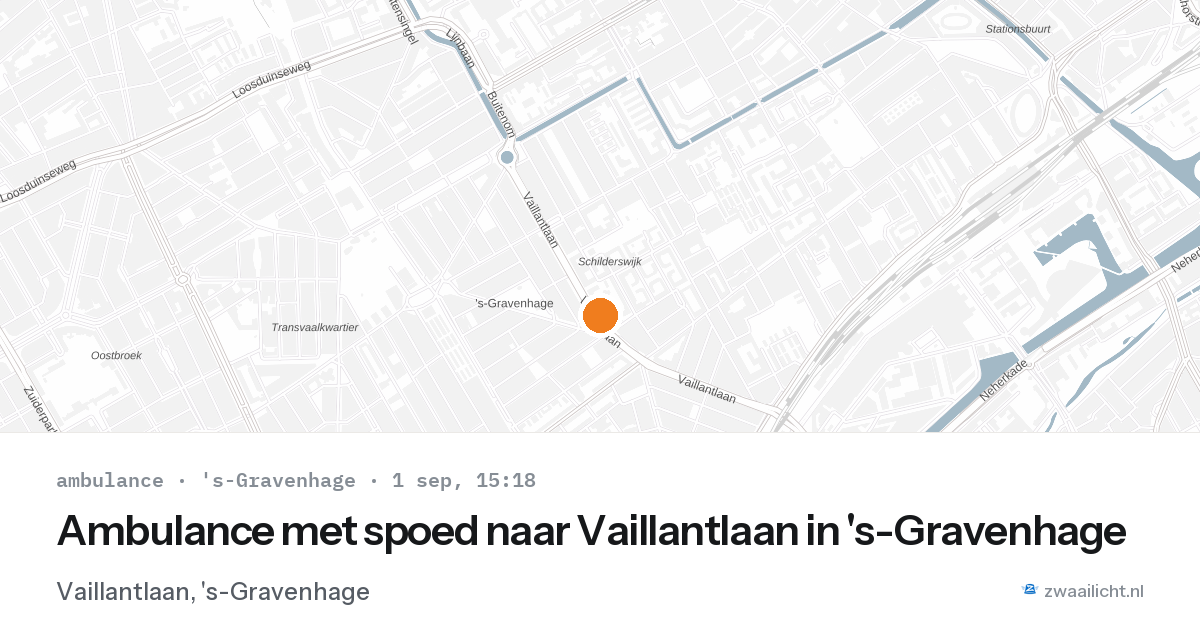 Ambulance met spoed naar Vaillantlaan in 's-Gravenhage — 1 sep 2026