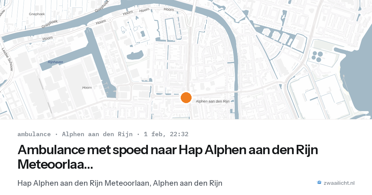 Ambulance met spoed naar Hap Alphen aan den Rijn Meteoorlaan in Alphen aan den Rijn — 1 feb 2026