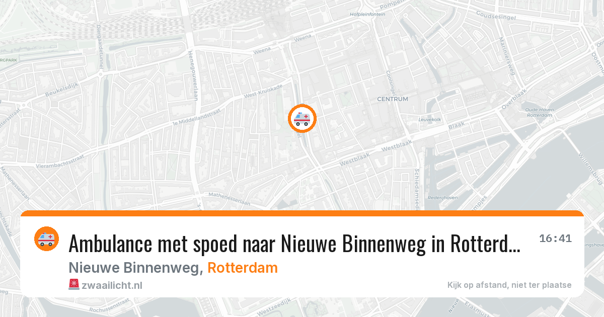 Ambulance met spoed naar Nieuwe Binnenweg in Rotterdam — 8 feb 2026