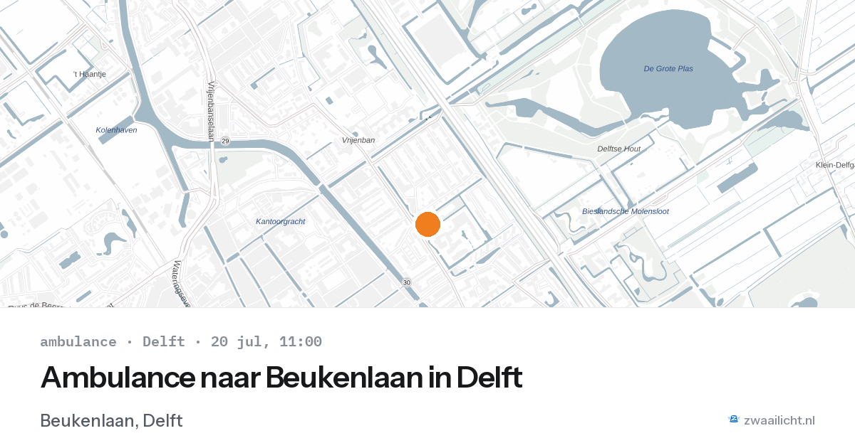 Ambulance naar Beukenlaan in Delft — 20 jul 2026