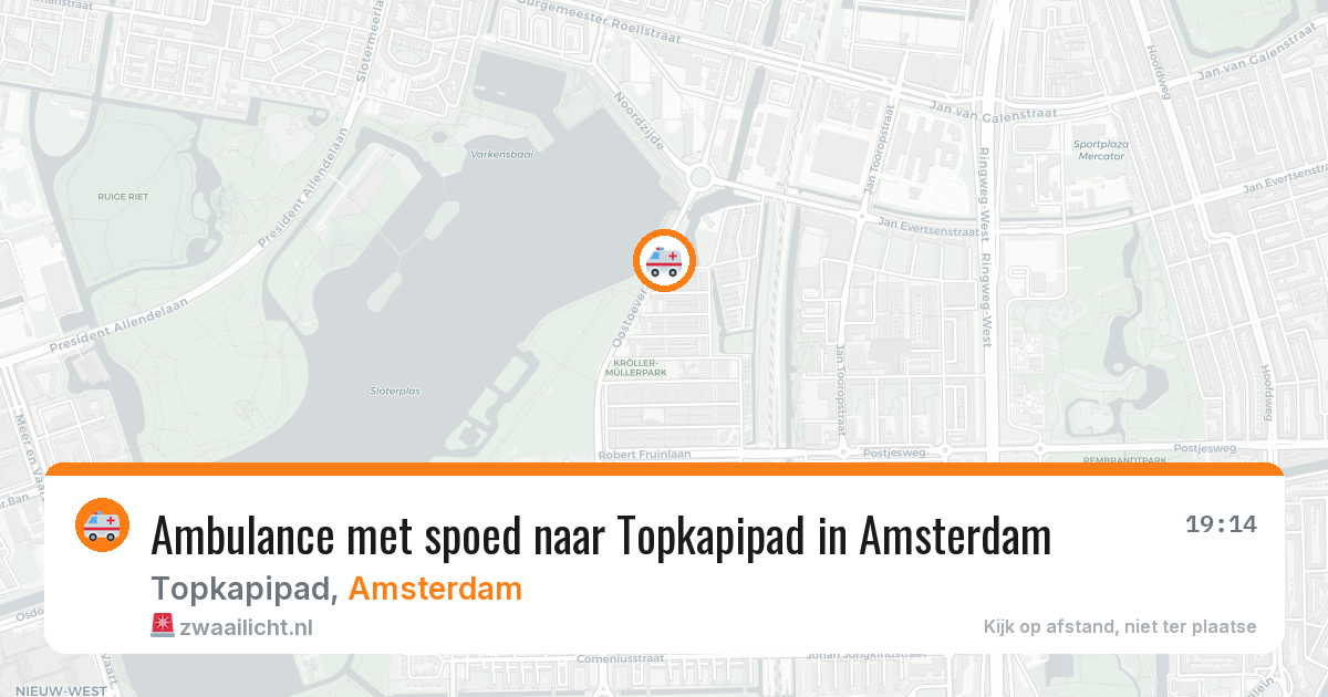 Ambulance met spoed naar Topkapipad in Amsterdam — 10 jun 2026