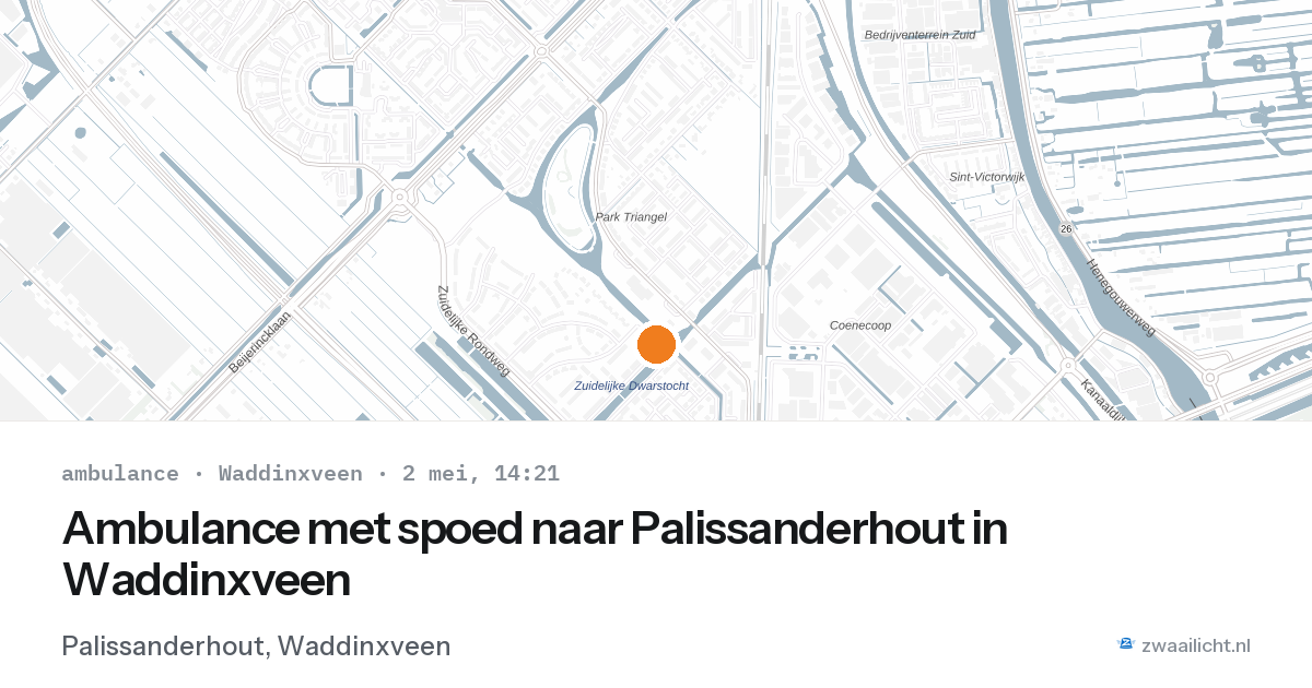 Ambulance met spoed naar Palissanderhout in Waddinxveen — 2 mei 2026