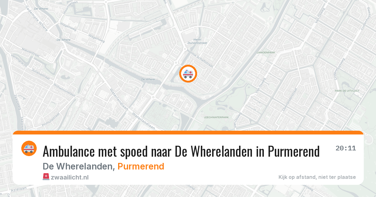 Ambulance met spoed naar De Wherelanden in Purmerend — 29 apr 2026