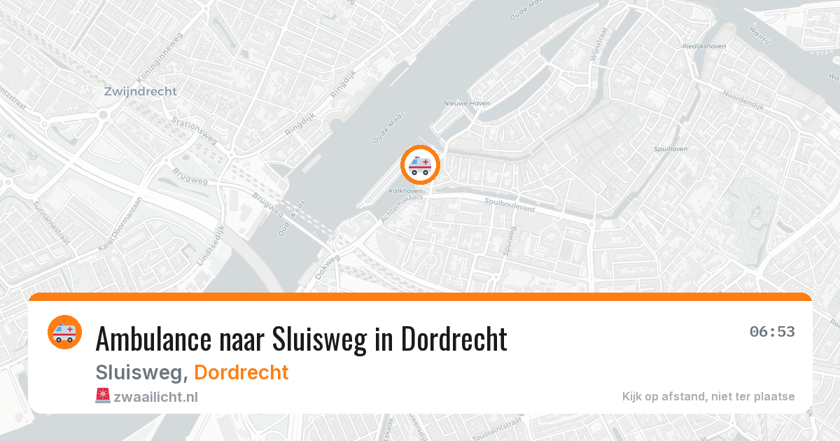 Ambulance naar Sluisweg in Dordrecht — 13 jun 2026