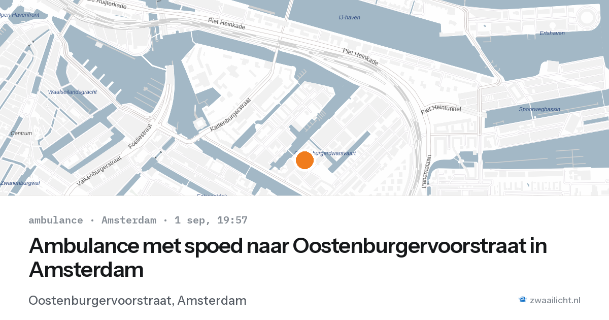 Ambulance met spoed naar Oostenburgervoorstraat in Amsterdam — 1 sep 2026