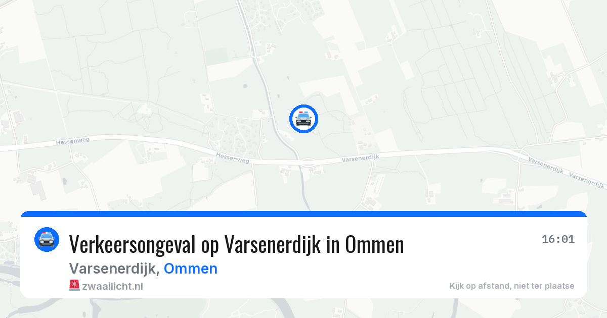 Verkeersongeval op Varsenerdijk in Ommen — 6 aug 2026