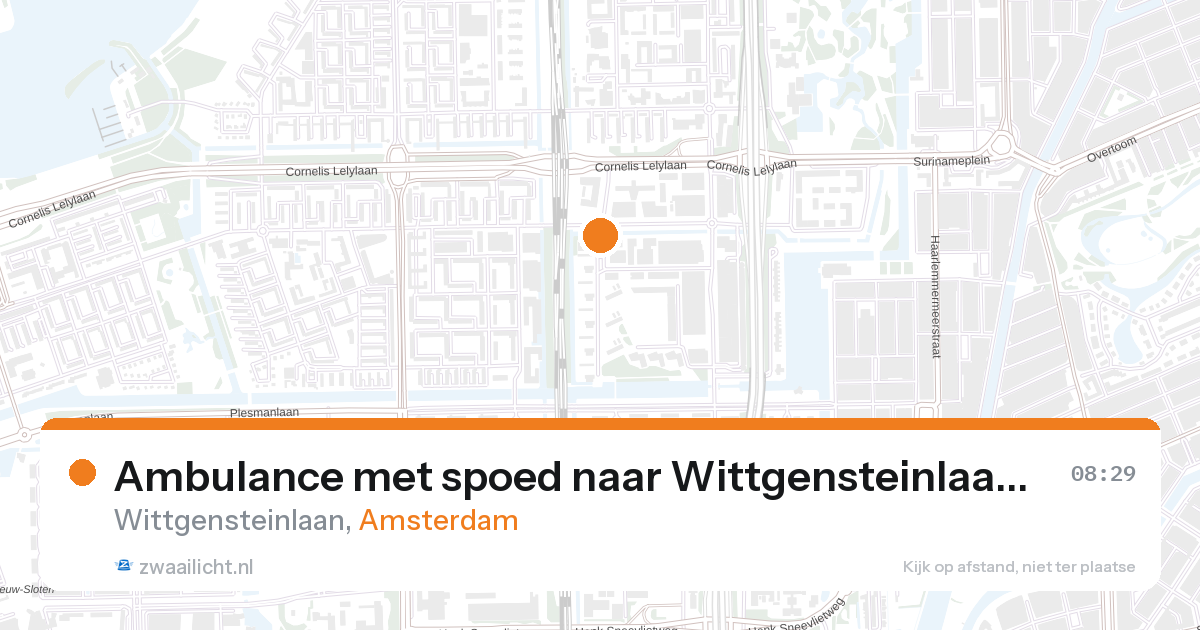 Ambulance met spoed naar Wittgensteinlaan in Amsterdam — 28 aug 2026
