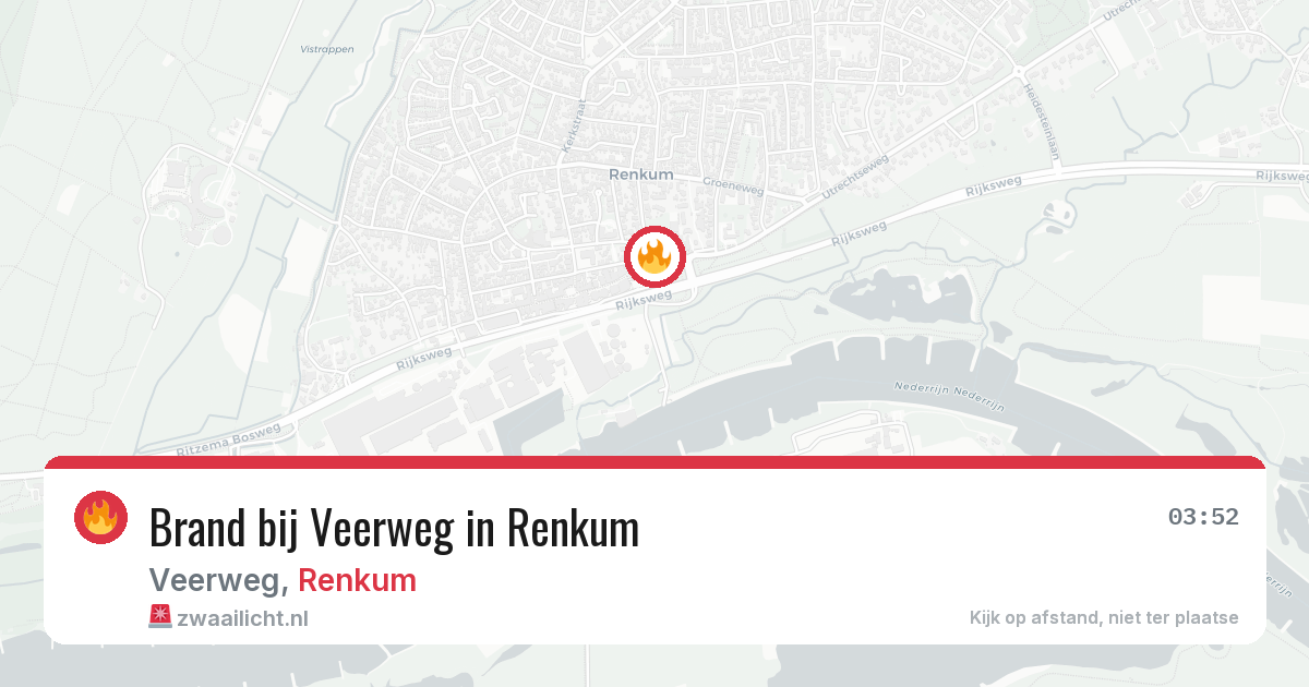 Brand bij Veerweg in Renkum — 31 mrt 2026