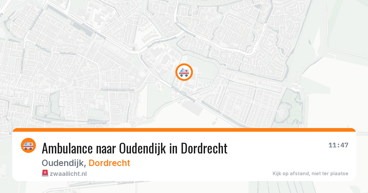 Ambulance naar Oudendijk in Dordrecht — 29 mei 2026