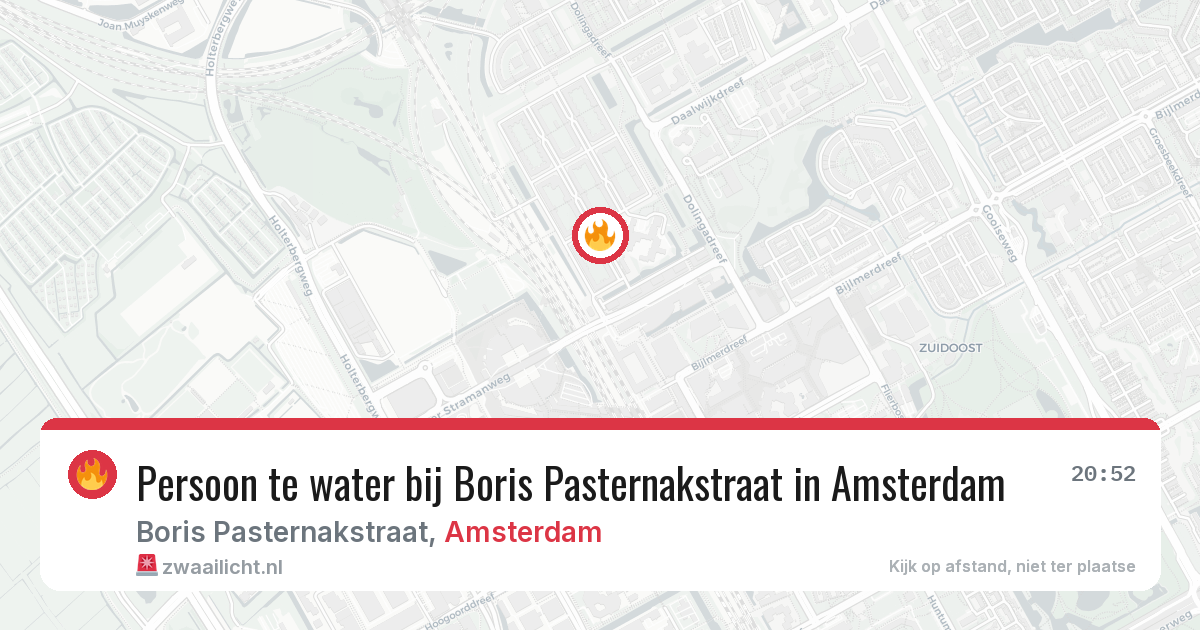 Persoon te water bij Boris Pasternakstraat in Amsterdam — 30 mei 2026