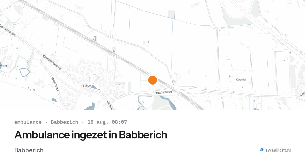 Ambulance ingezet in Babberich — 18 aug 2026