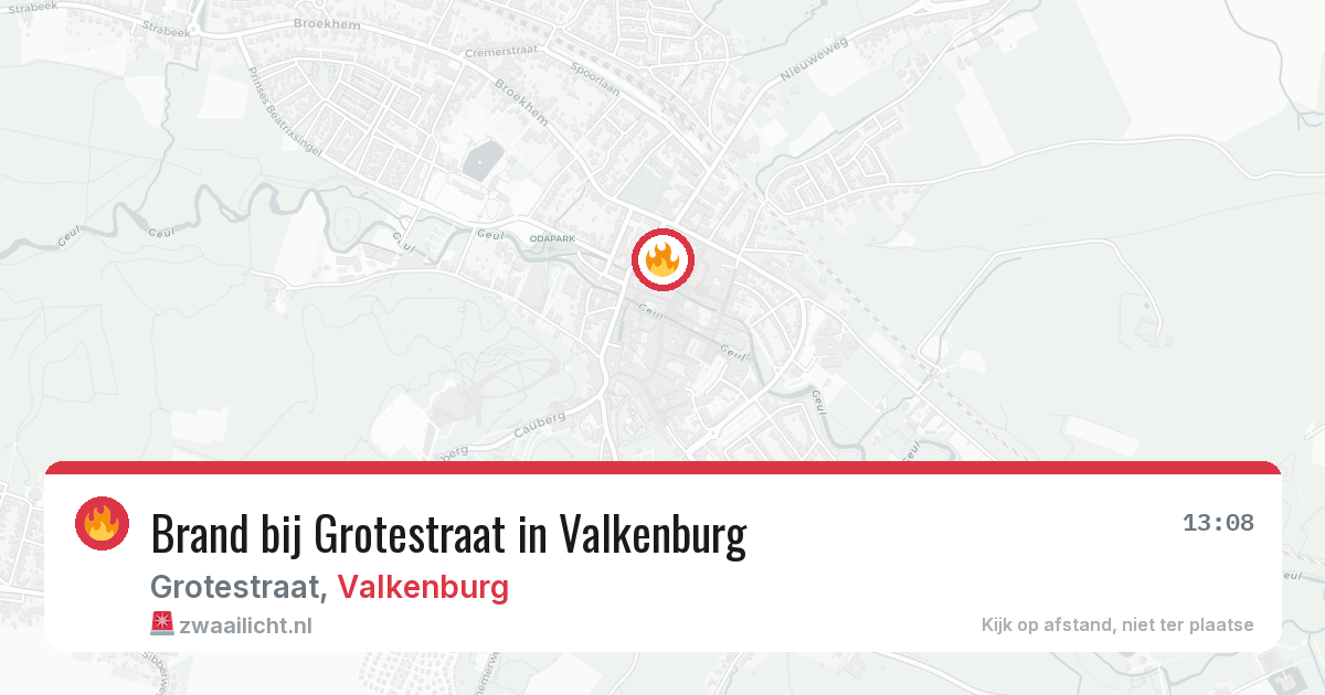 Brand bij Grotestraat in Valkenburg — 26 jul 2026