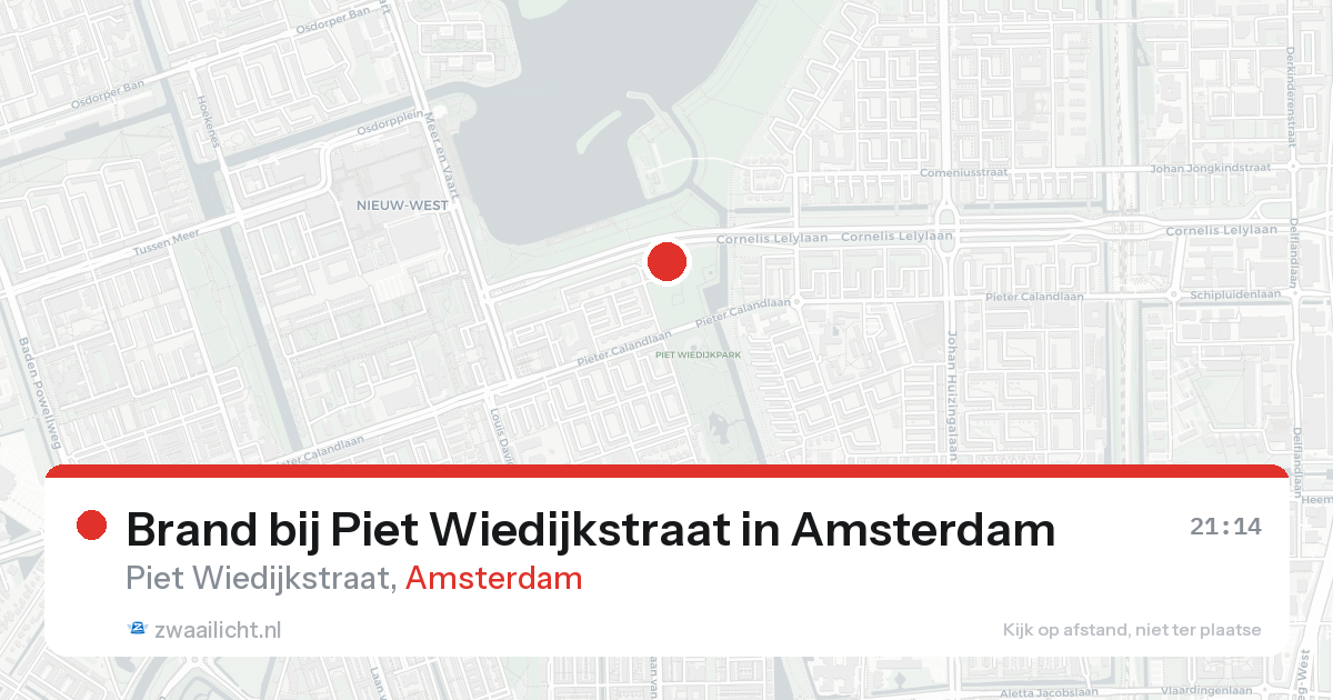 Brand bij Piet Wiedijkstraat in Amsterdam — 31 mei 2026