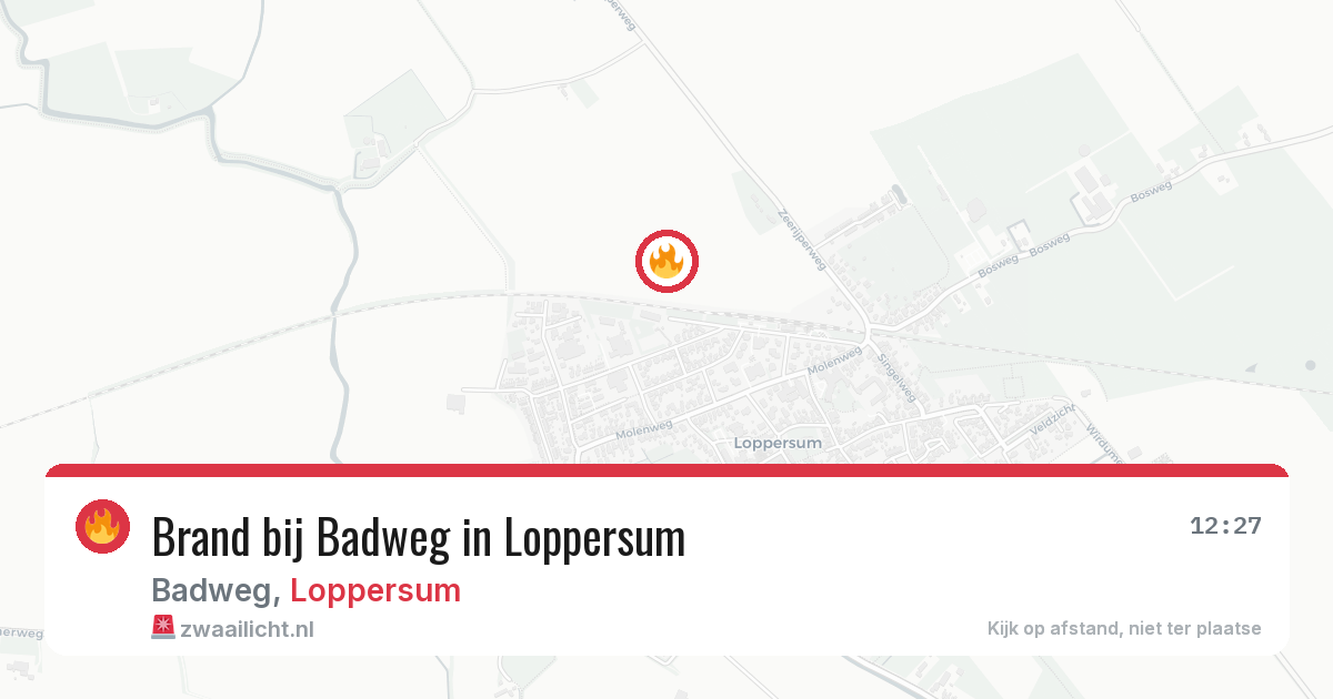Brand bij Badweg in Loppersum — 23 jul 2026