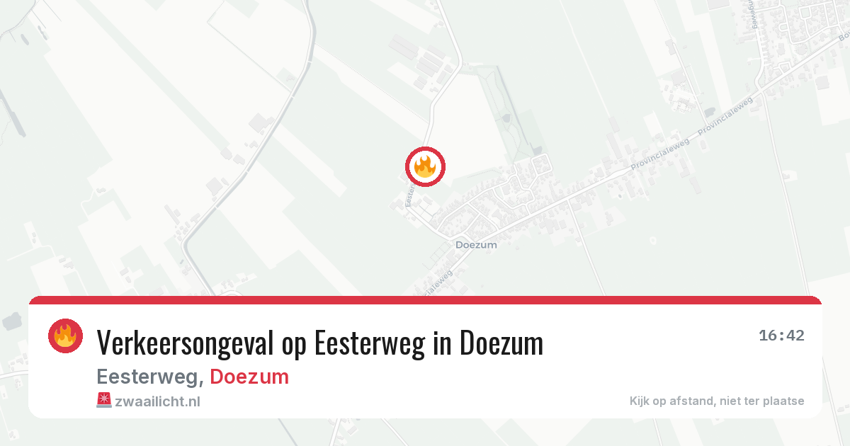 Verkeersongeval op Eesterweg in Doezum — 22 jul 2026