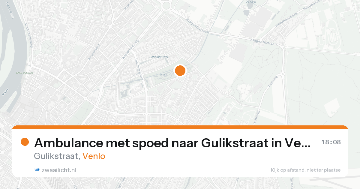 Ambulance met spoed naar Gulikstraat in Venlo — 18 aug 2026