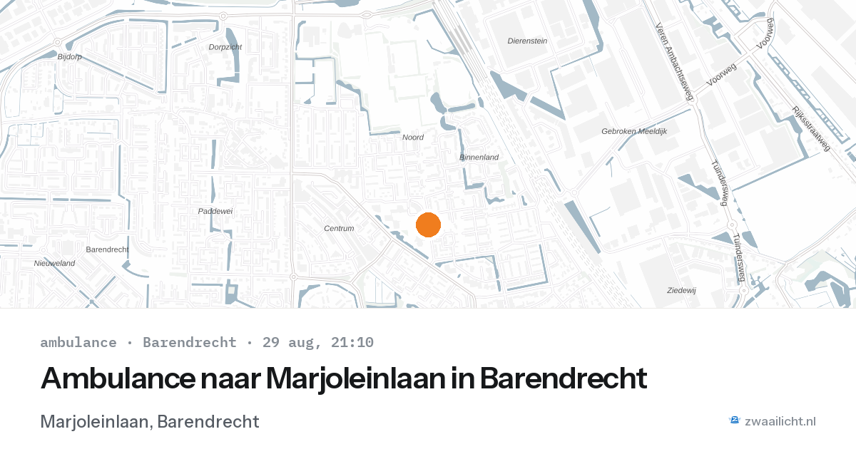 Ambulance naar Marjoleinlaan in Barendrecht — 29 aug 2026