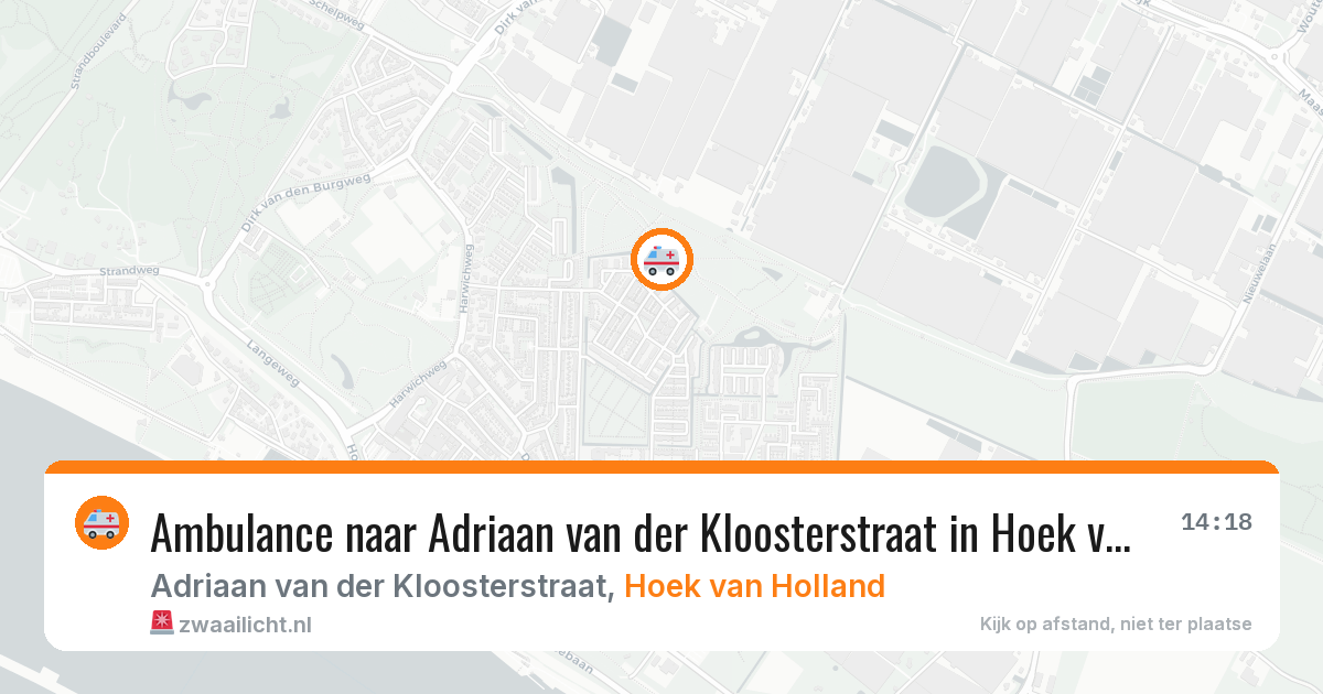 Ambulance naar Adriaan van der Kloosterstraat in Hoek van Holland — 27 jul 2026