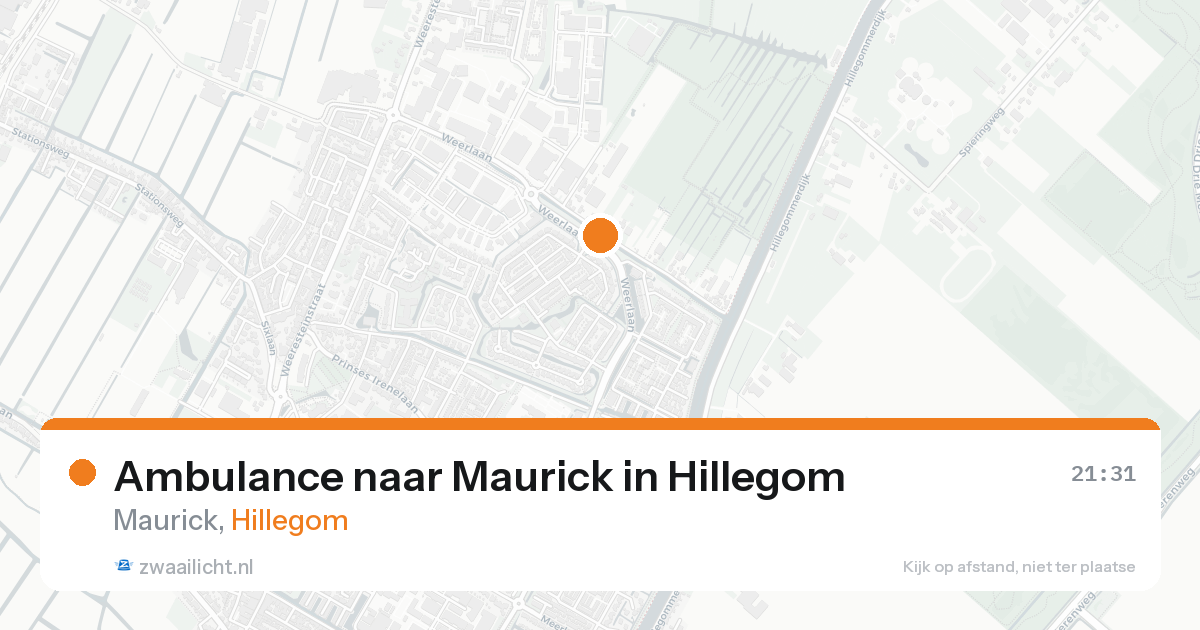 Ambulance naar Maurick in Hillegom — 16 aug 2026