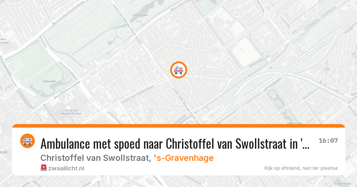 Ambulance met spoed naar Christoffel van Swollstraat in 's-Gravenhage — 19 jun 2026