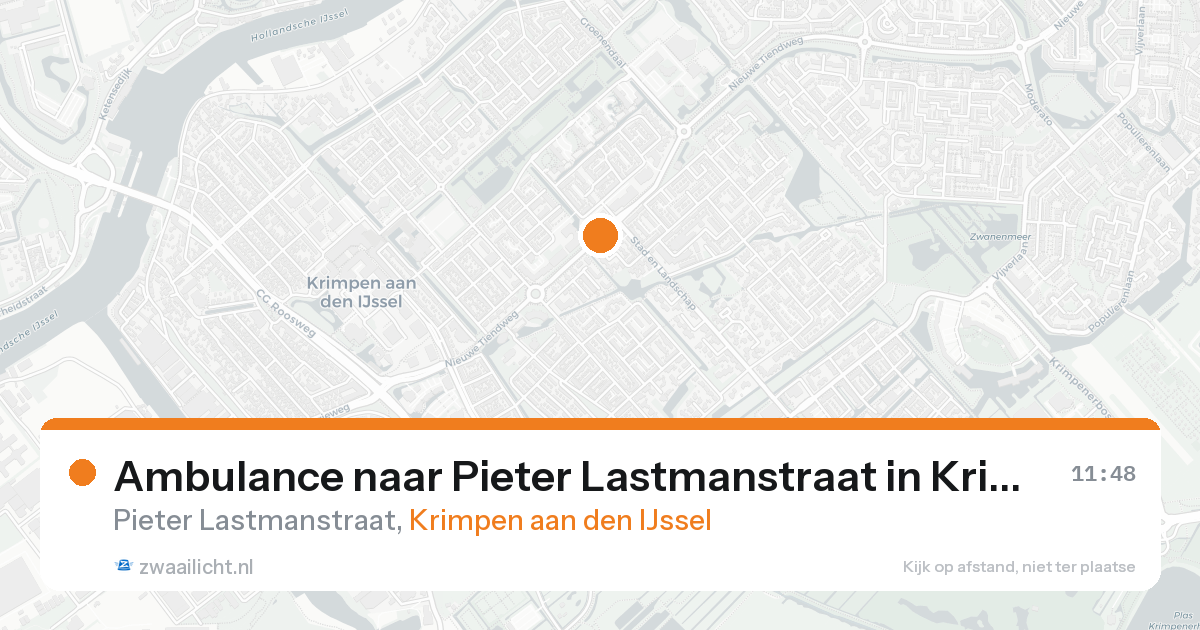 Ambulance naar Pieter Lastmanstraat in Krimpen aan den IJssel — 21 aug 2026