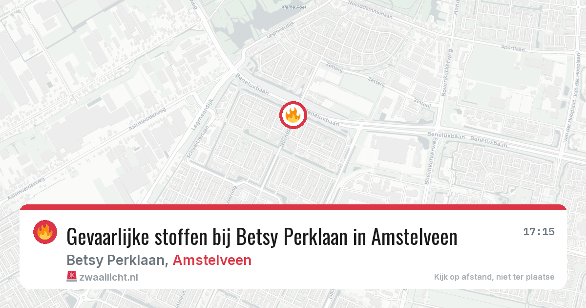Gevaarlijke stoffen bij Betsy Perklaan in Amstelveen — 7 aug 2026