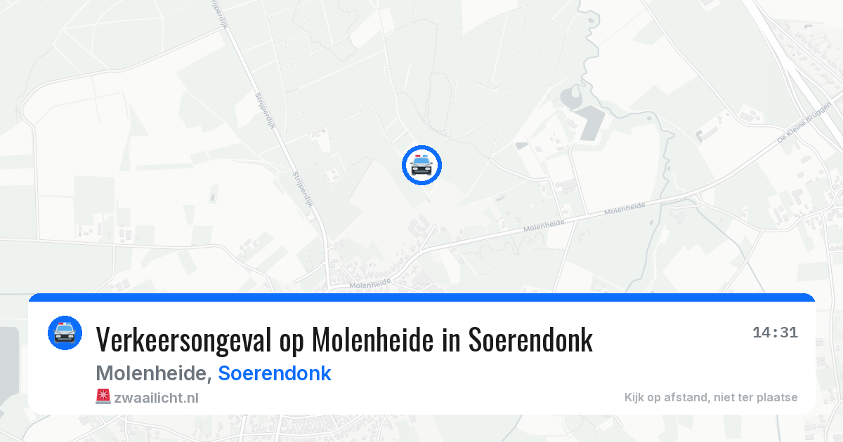 Verkeersongeval op Molenheide in Soerendonk — 9 jul 2026