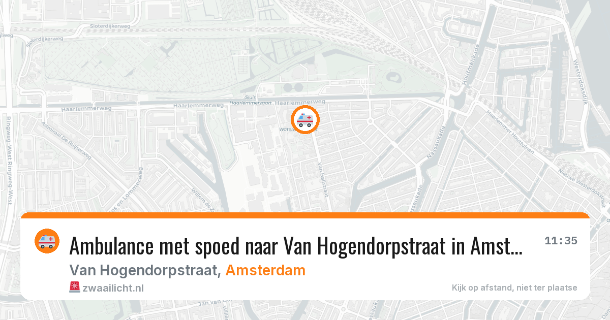 Ambulance met spoed naar Van Hogendorpstraat in Amsterdam — 28 mrt 2026
